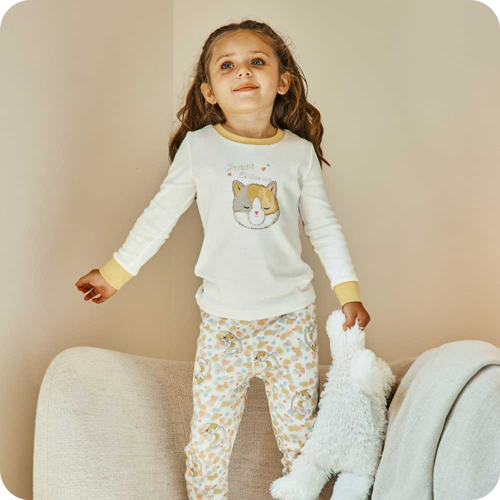 Calico Cat Long Pajamas - Easy Set