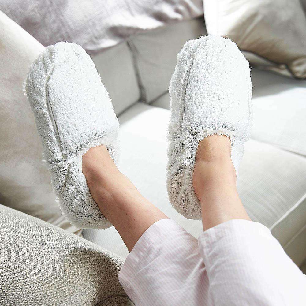 Marshmallow Gray Slippers Warmies® - Gentle Mist