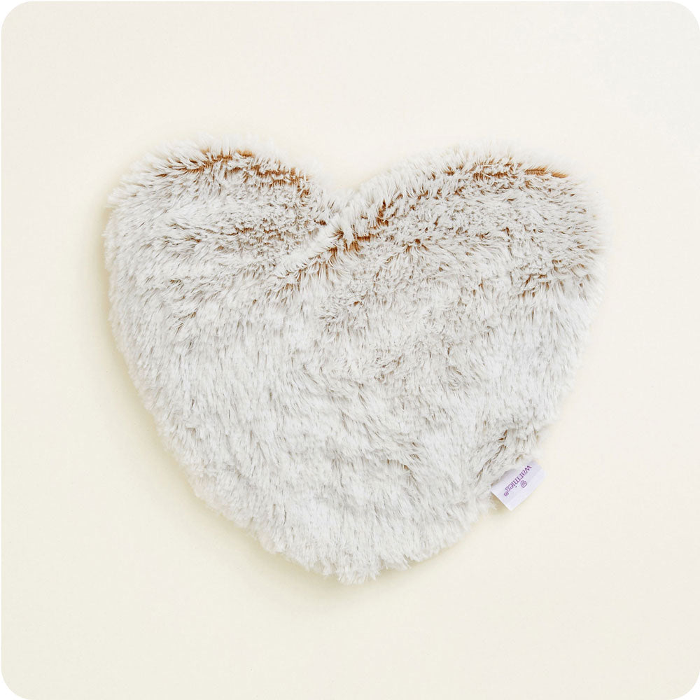 Marshmallow Brown Heart Heat Pad Warmies - Soft Support