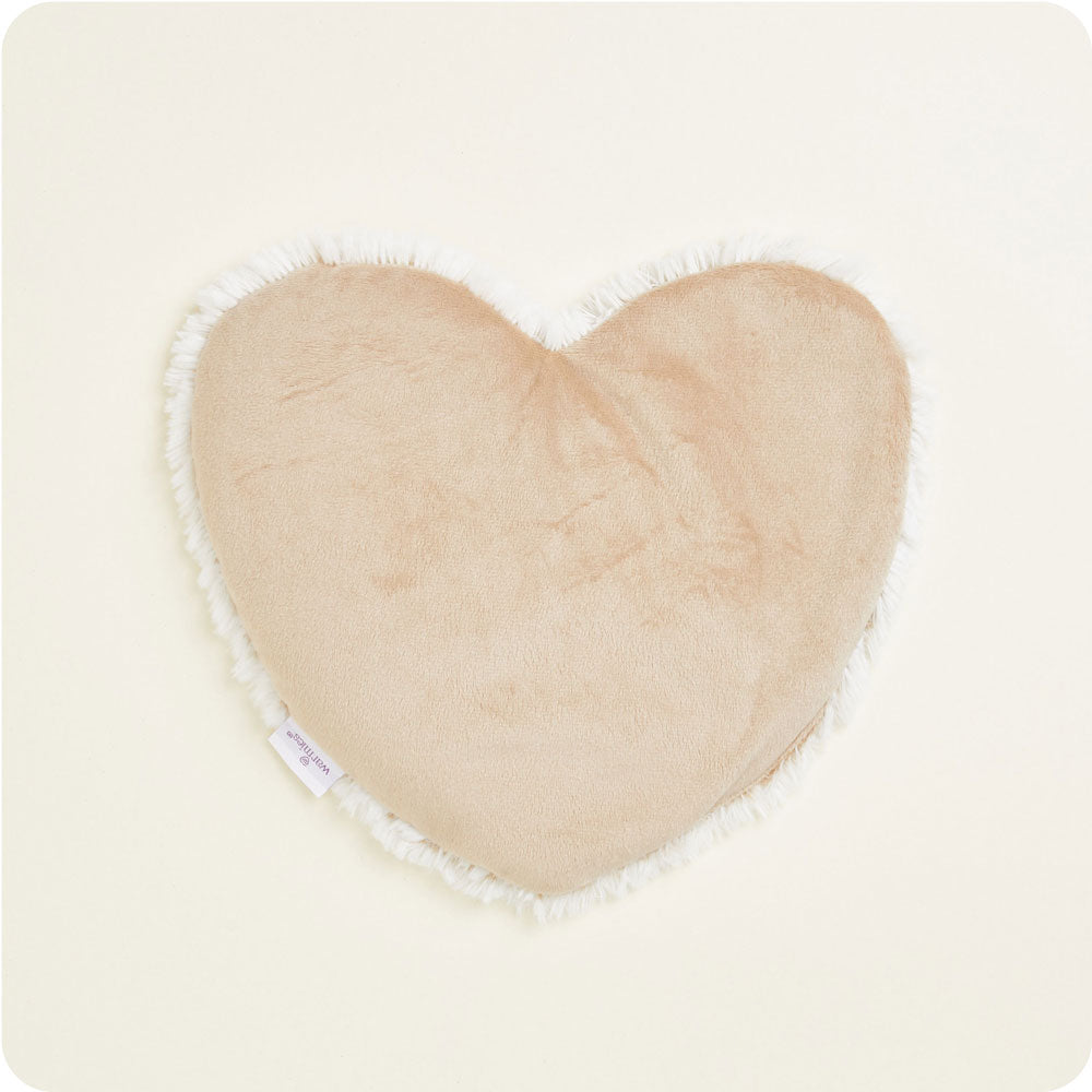 Marshmallow Brown Heart Heat Pad Warmies - Soft Support