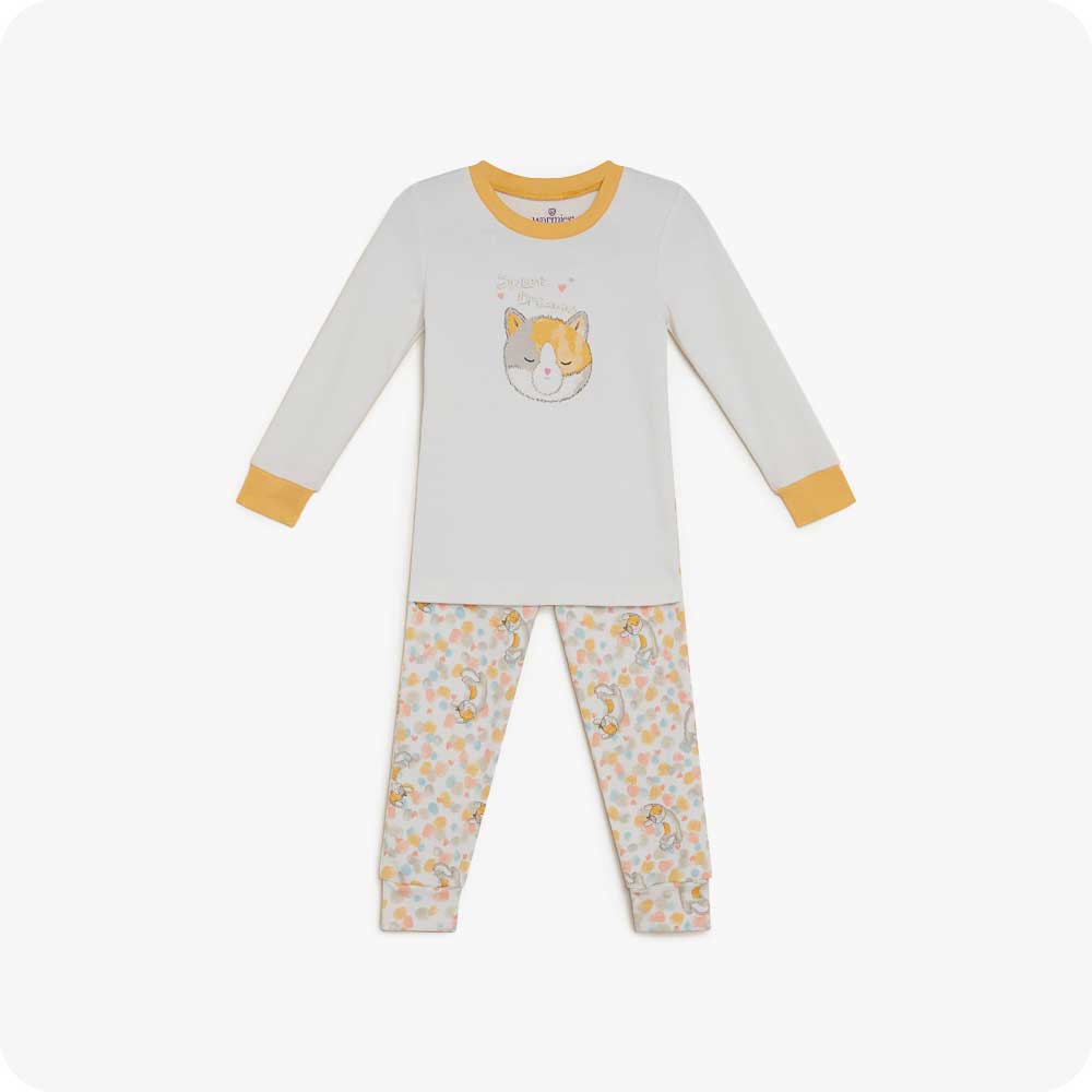 Calico Cat Long Pajamas - Easy Set