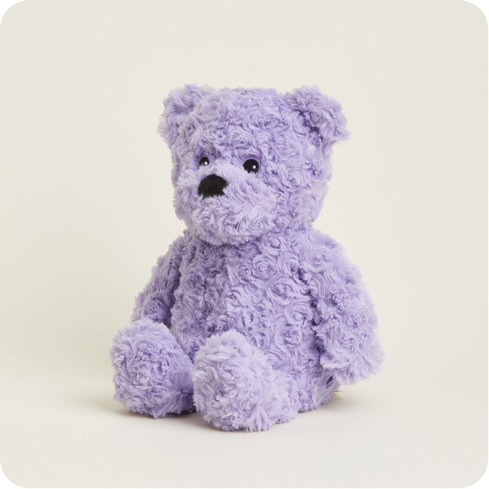 Purple Curly Bear Warmies - Cozy Glow