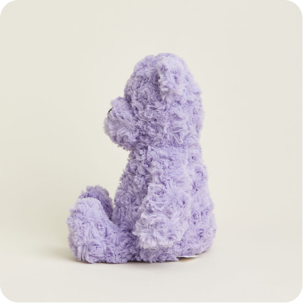 Purple Curly Bear Warmies - Cozy Glow