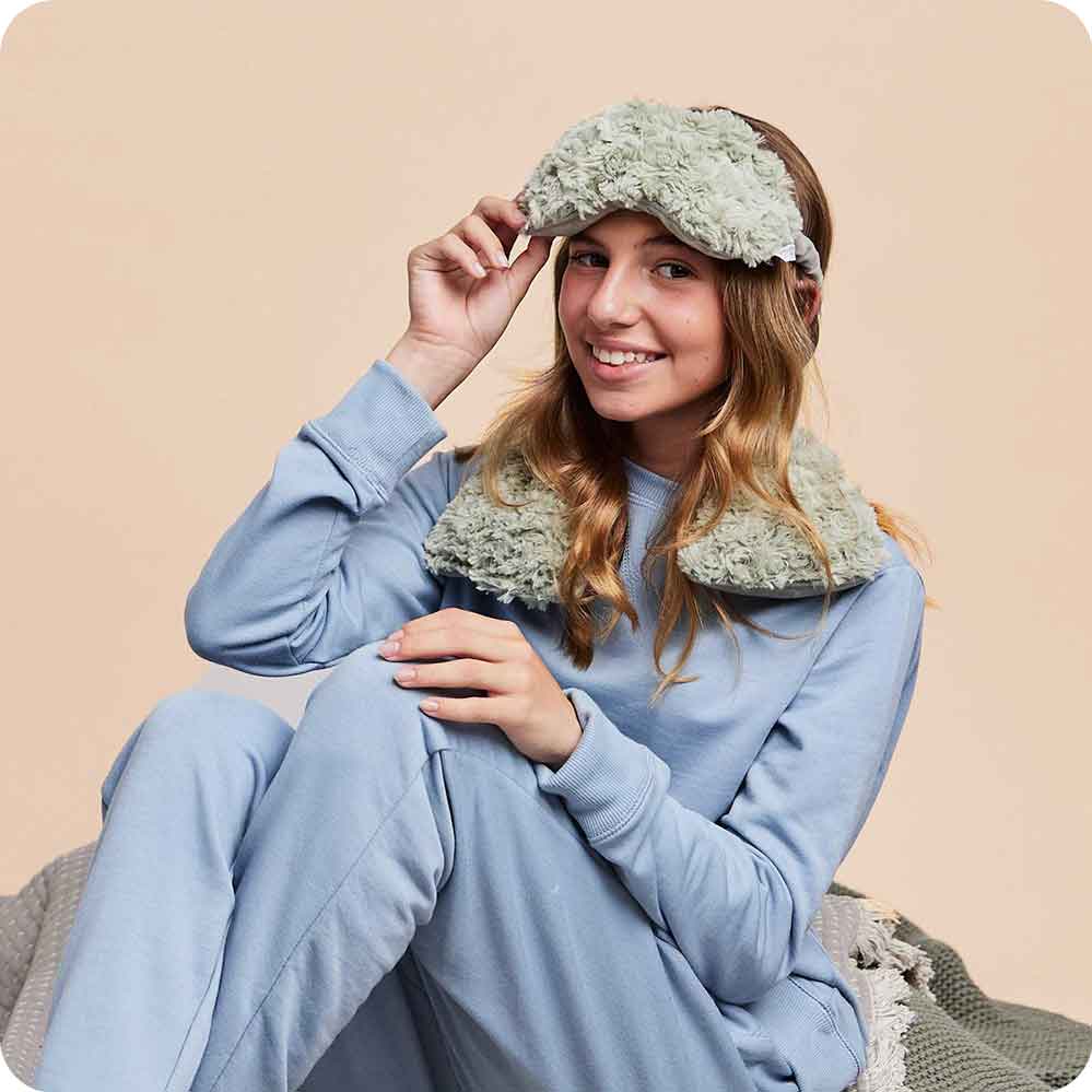 Curly Sage Green Neck Wrap Warmies - Quick Setup