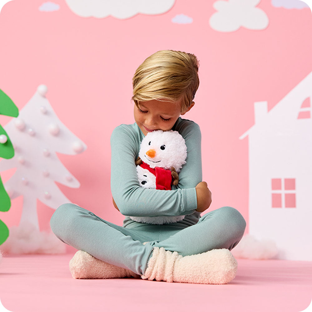 Red Scarf Snowman Warmies - Home Glow